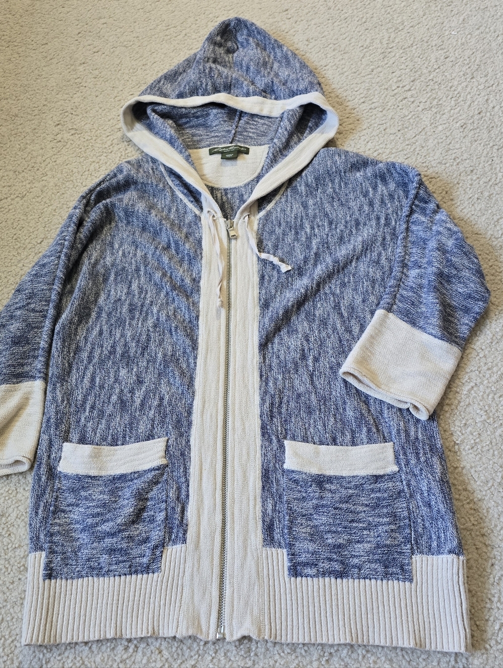 Eddie Bauer 100% Cotton Lightweight Zip Womens Oversized Size Small